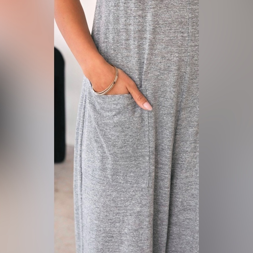 Heather Gray Jumpsuit! So…So Cute! - Picture 3 of 5